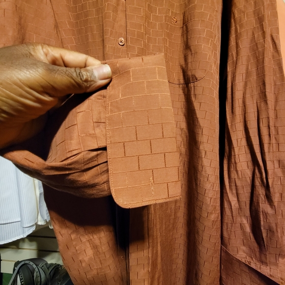 MENS FRENCH CUFF BUTTON DOWN DRESS SHIRT - Picture 2 of 3